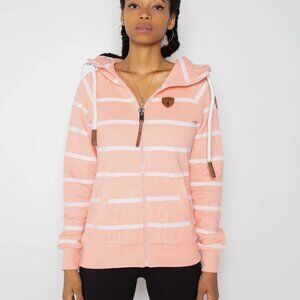 Wanakome Hera Printed Peachy Stripe Full Zip Hoodie- Size Medium